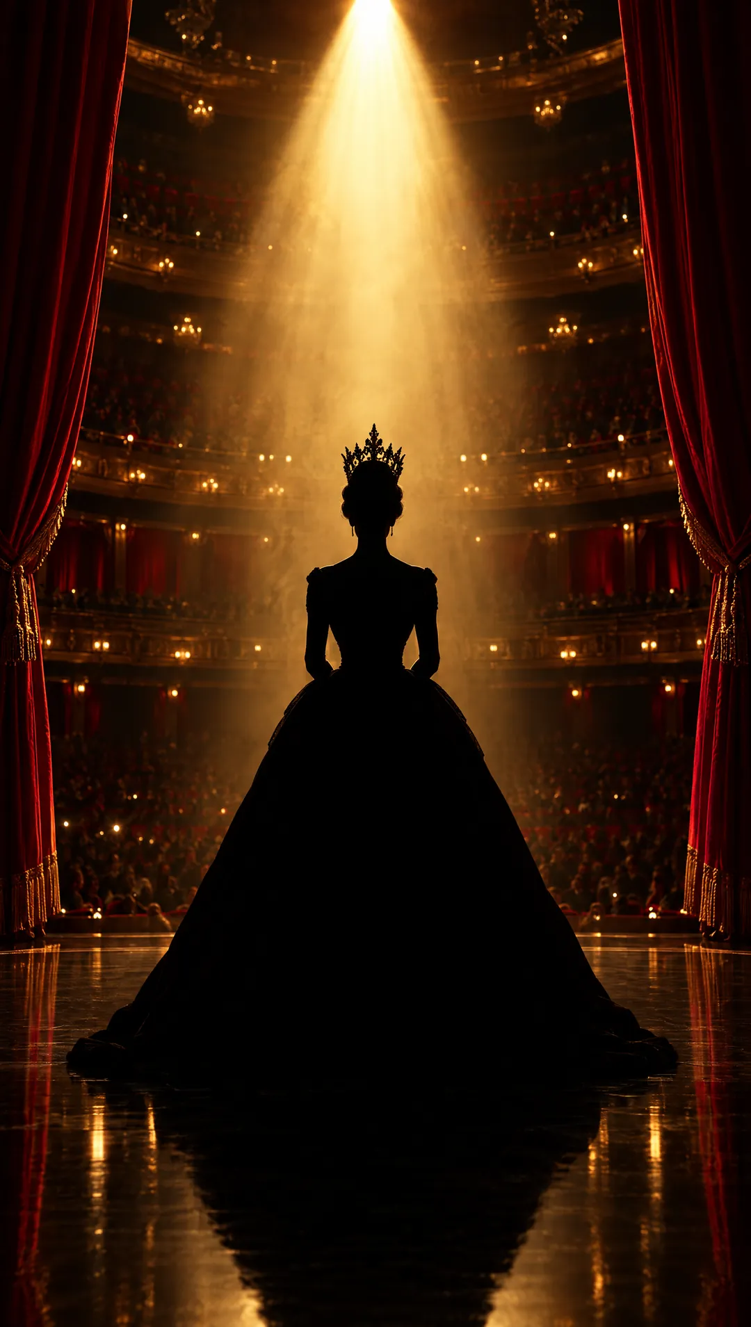 Silueta de Valentina en el escenario
